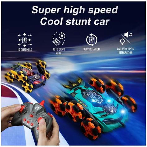 Auto control Remoto Acrobático 6 Ruedas Giros 360° Luz Led-3