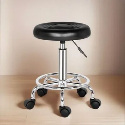 Taburete Piso Bar Ajustable Giratorio Con Ruedas-1