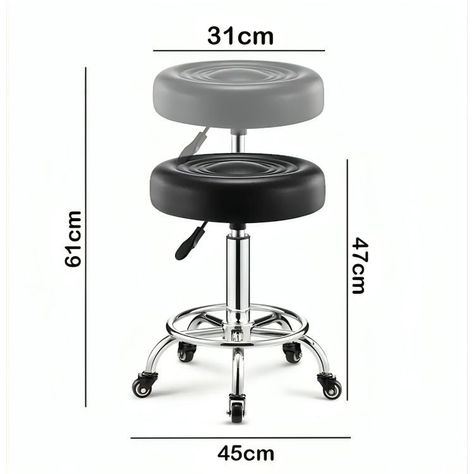Taburete Piso Bar Ajustable Giratorio Con Ruedas-4