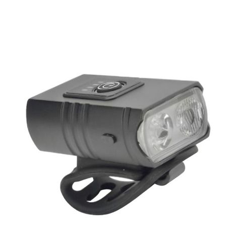 LUZ DE BICICLETA DELANTERA 2 LED RECARGABLE USB METALICA 5 FUNCIONES-1