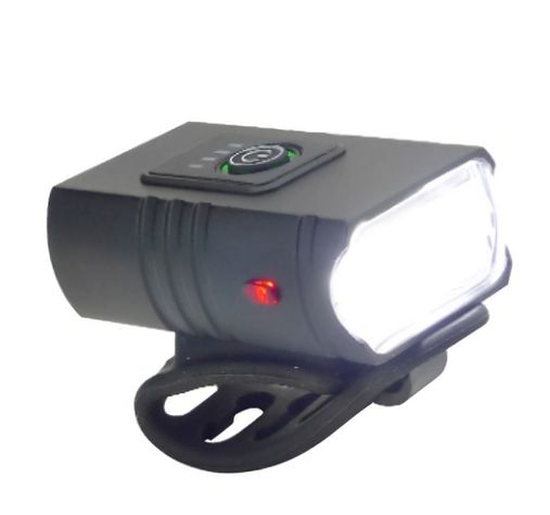 LUZ DE BICICLETA DELANTERA 2 LED RECARGABLE USB METALICA 5 FUNCIONES-2