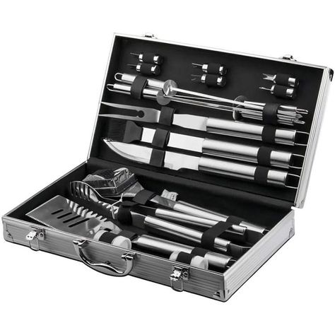 Set Parrillero Asado Barbacoa 18 Pcs En Maleta Kit Parrilla-0