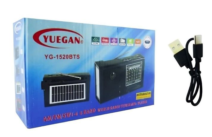 RADIO MULTIBANDA SOLAR YG-1520 BT USB TG CON LINTERNA  (VARIOS COLORES)-4