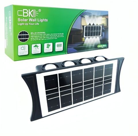 Aplique Solar 8 LED Duo Color BK-8 para Muro-1