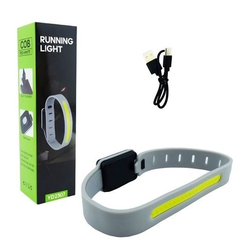 LUZ LED PARA CORRER PARA BRAZO LUZ BLANCA + ROJA USB RECARGABLE SILICONA-2