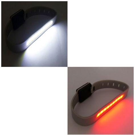 LUZ LED PARA CORRER PARA BRAZO LUZ BLANCA + ROJA USB RECARGABLE SILICONA-3