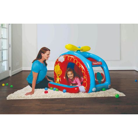 Piscina Helicoptero inflable con pelotas Fisher Price-3