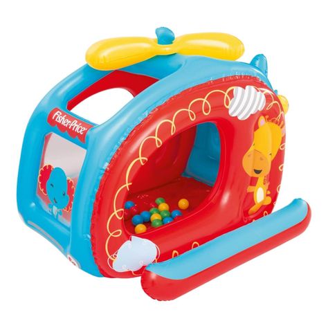 Piscina Helicoptero inflable con pelotas Fisher Price-4