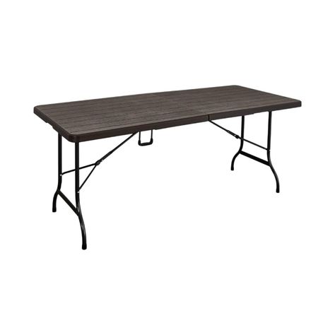 Mesa Plegable Rectangular Diseño Madera 180x74 Café Northwest-0