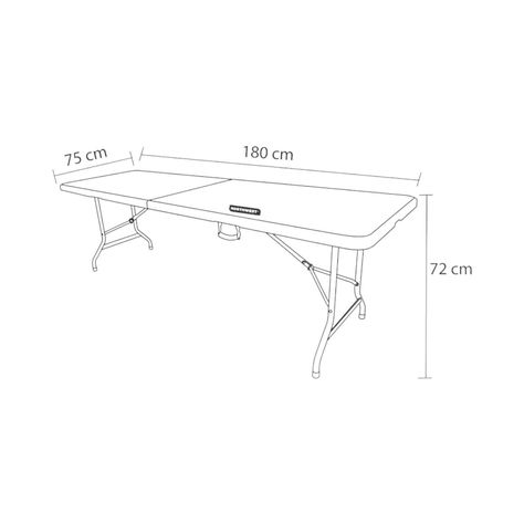 Mesa Plegable Rectangular Diseño Madera 180x74 Café Northwest-5