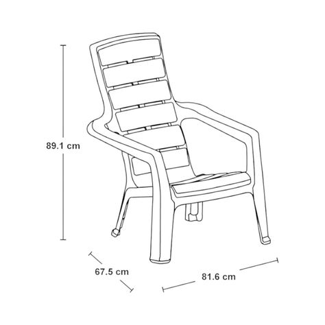 Sillon de Terraza plastico Gris Baru Rimax-1