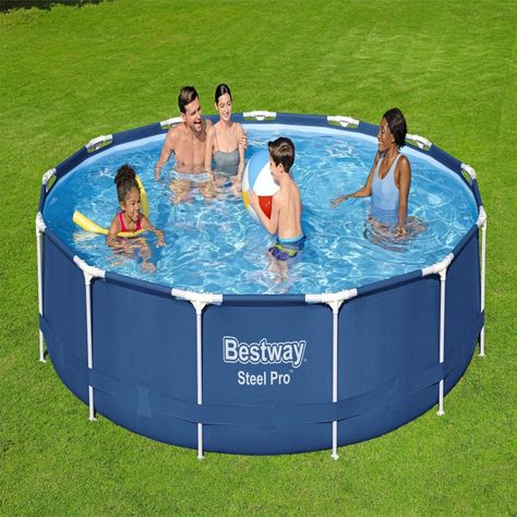 Piscina Bestway Redonda Steel Pro con filtro 3.96MX84Cm Azul-5