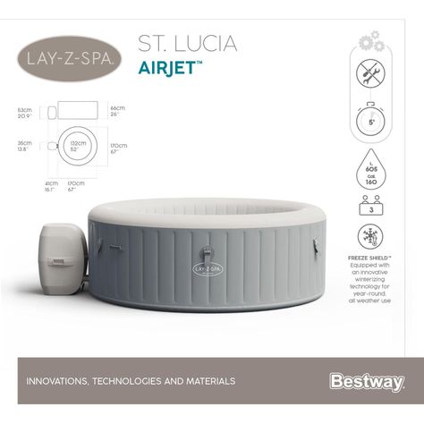 Hot Tub Spa Jacuzzi Inflable St. Lucia 3 Personas Bestway-4
