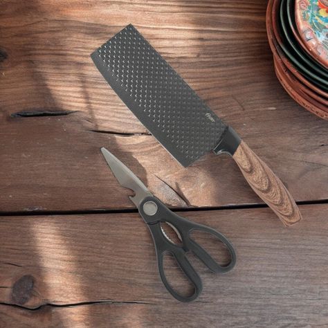 Set Tijera y Cuchillo Carnicero Gunderson 17 Cm Negro Oster-4