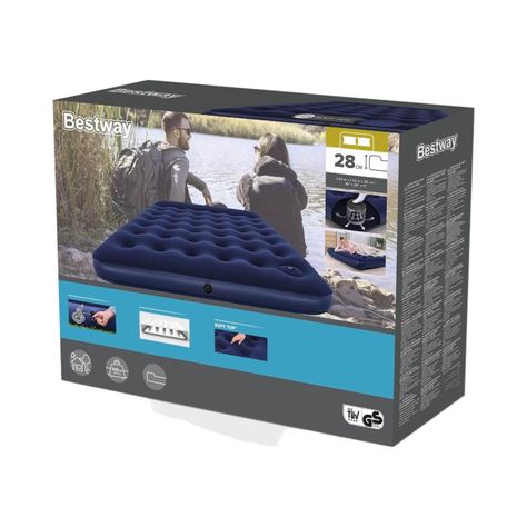 Colchón Inflable Queen Inflador de Pie 203X152X28CM Bestway-4