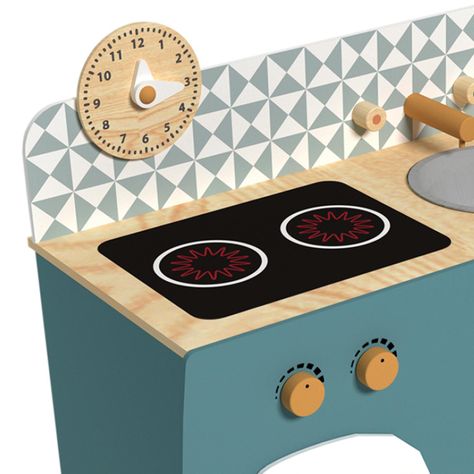 Cocina De Madera Azul + Accesorios 59x32x66cm Gamepower-2