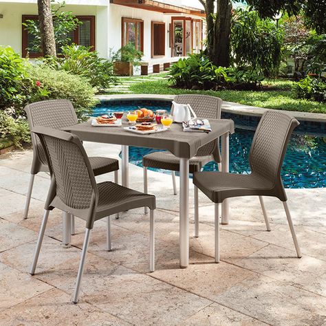 Mesa de terraza patas aluminio 85X85 cm Shia Rimax-1