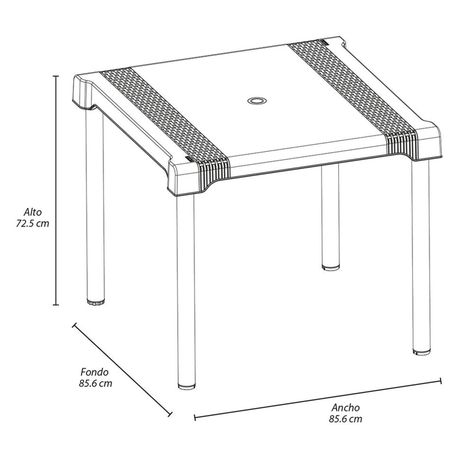 Mesa de terraza patas aluminio 85X85 cm Shia Rimax-5