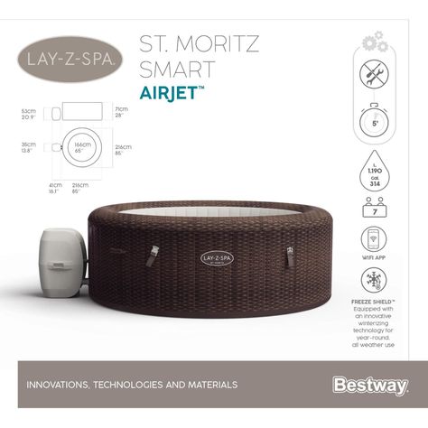 Hot Tub Spa Jacuzzi Inflable St. Moritz 7 Personas Bestway-4