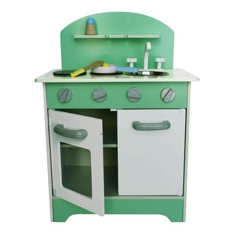 Cocina De Madera Verde + Accesorios 45X26X65 Cms Gamepower-2