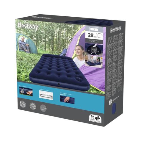 Colchón Inflable Doble Inflador de Pie 191X137X25CM Bestway-2