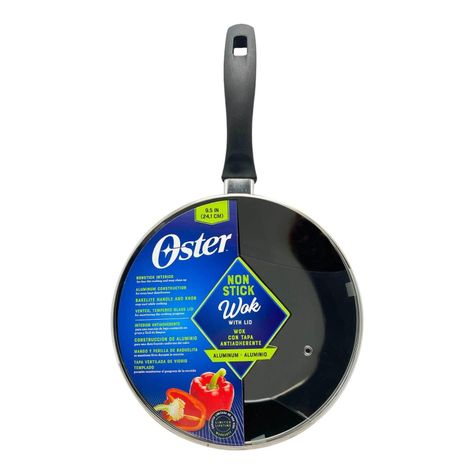 Sartén Wok con tapa antiadherente 24 cm Clairborne Oster-5