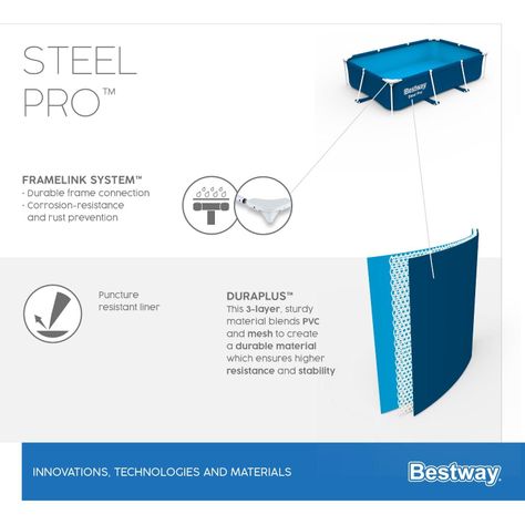Piscina Bestway Rectangular Steel Pro 3.00MX2.01MX66Cm Azul-4