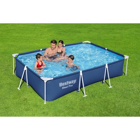 Piscina Bestway Rectangular Steel Pro 3.00MX2.01MX66Cm Azul-8
