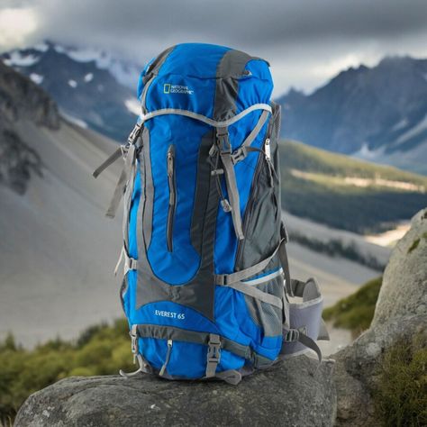 Mochila Camping Everest 65 Litros Azul National Geographic-2