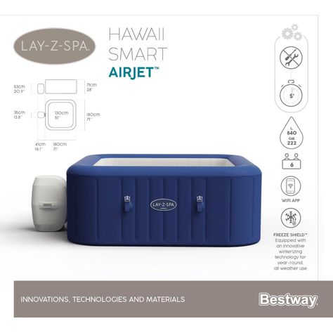 Hot Tub Spa Jacuzzi Inflable Hawaii 6 Personas Bestway-4