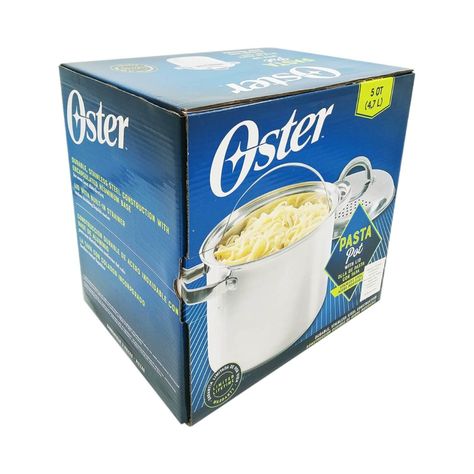 Olla para pasta c/ colador y vaporera acero inoxidable Oster-4