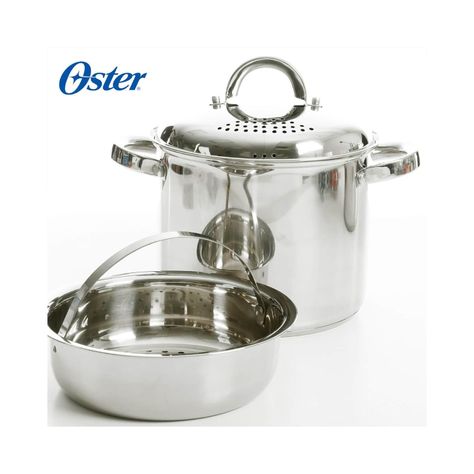 Olla para pasta c/ colador y vaporera acero inoxidable Oster-5