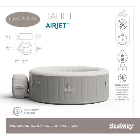 Hot Tub Spa Jacuzzi Inflable Tahiti 4 Personas Bestway-2