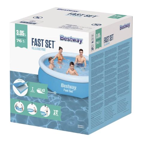 Piscina Bestway Redonda Fácil Armado 3.05MX76Cm Azul-2