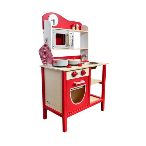 Cocina De Madera Roja + Accesorios 54X30X90 Cms Gamepower-2