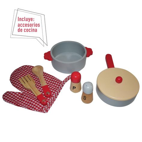 Cocina De Madera Roja + Accesorios 54X30X90 Cms Gamepower-3