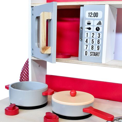 Cocina De Madera Roja + Accesorios 54X30X90 Cms Gamepower-4