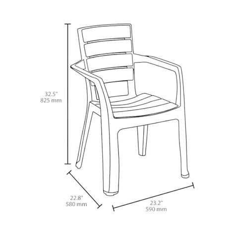 Silla de Terrraza con brazo Azul Baru Rimax-1