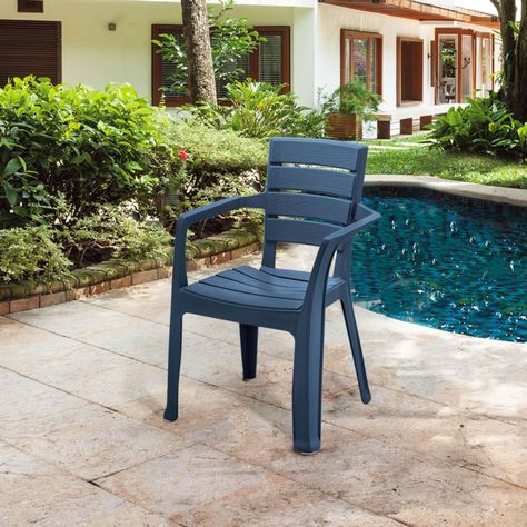 Silla de Terrraza con brazo Azul Baru Rimax-4