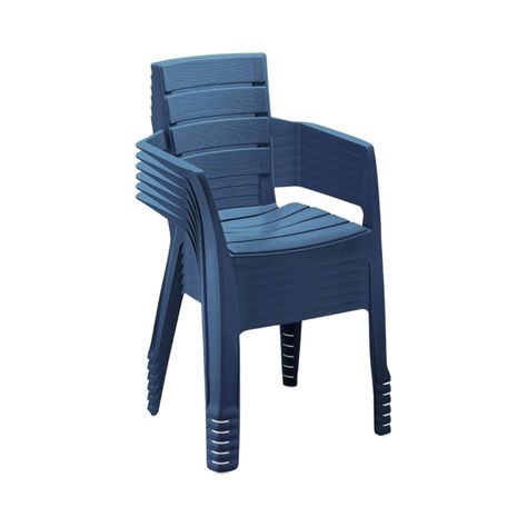 Silla de Terrraza con brazo Azul Baru Rimax-5