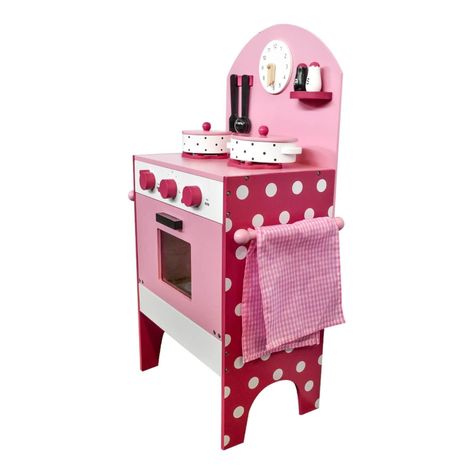 Cocina De Madera Rosada + Accesorios 43,5X23,5X70 Gamepower-0