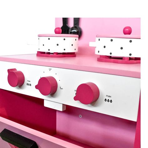 Cocina De Madera Rosada + Accesorios 43,5X23,5X70 Gamepower-3