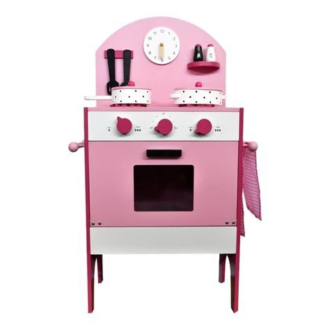Cocina De Madera Rosada + Accesorios 43,5X23,5X70 Gamepower-5