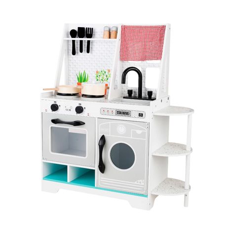 Cocina De Madera Gris + Accesorios 70X27X81cm Gamepower-0