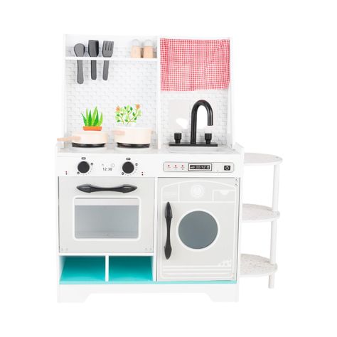 Cocina De Madera Gris + Accesorios 70X27X81cm Gamepower-1