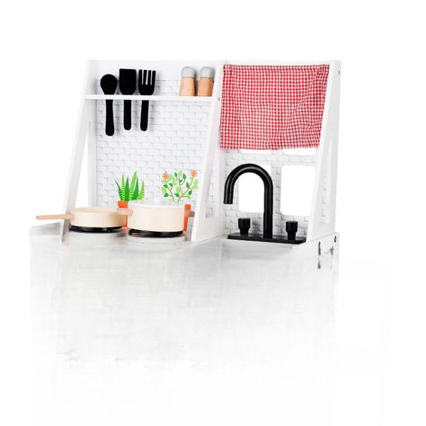 Cocina De Madera Gris + Accesorios 70X27X81cm Gamepower-2