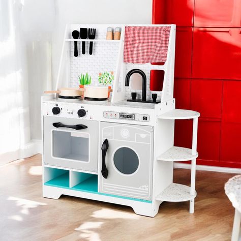 Cocina De Madera Gris + Accesorios 70X27X81cm Gamepower-3