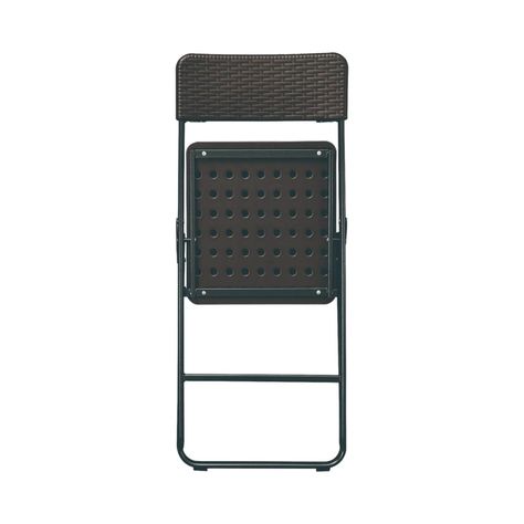 Set 2 Sillas + Mesa Redonda Plegable 60 cm Rattan Northwest-4