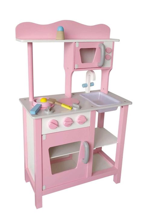Cocina De Madera Rosada + Accesorios 48X24X80Cms Gamepower-0