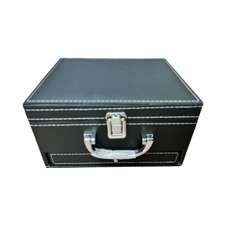 Set juego cachos, naipes y domino caja ecocuero negro-1